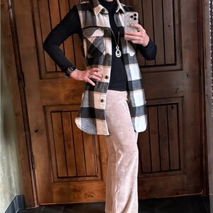 Love Tree Black, Tan and White Patterned Vest